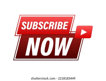 Subscribe now. Social media element. Vector stock illustration.