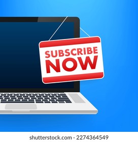 Subscribe now. Social media element. Vector stock illustration.