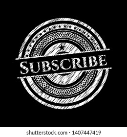 Subscribe on chalkboard. Vector Illustration. Detailed.