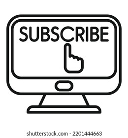 Subscribe online icon outline vector. Letter notice. Pop post