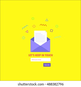 Subscribe to our newsletter form. Vector illustration. Subscribe form