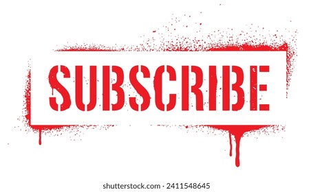 Kursofferten für SUBSCRIBE mit Sprühfarben-Graffiti-Schablone