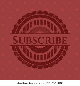 Subscribe realistic red emblem