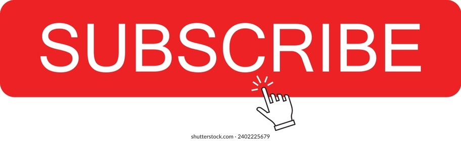 Subscribe Red button | subscribe to channel | Social media | button icon | bell button and hand cursor