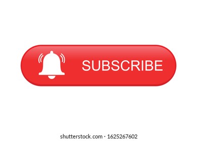 Subscribe Red Button Notification Bells Isolated Stock Vector (Royalty ...