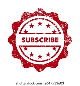  subscribe - carimbo redondo vermelho - ilustração vetorial