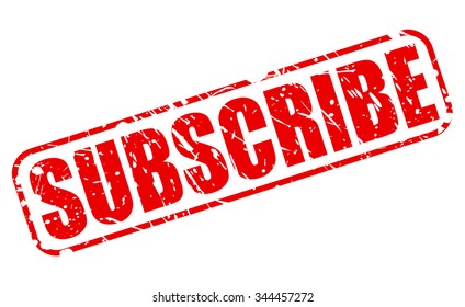 SUBSCRIBE red stamp text on white