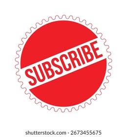 Abonnieren Sie Gummistempel. Rot abonnieren Gummi Grunge Stempel Vektorgrafik - Vektorgrafik