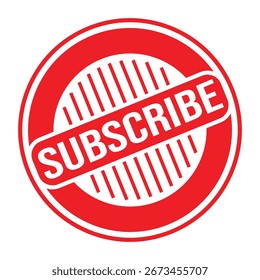 Abonnieren Sie Gummistempel. Rot abonnieren Gummi Grunge Stempel Vektorgrafik - Vektorgrafik