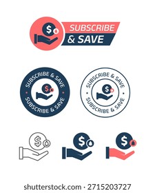 Suscríbete y ahorra Insignia e ícono de 'L' para descuentos de Suscripción. Ilustración vectorial. Ideal para comercio electrónico, plataformas SaaS, Planes de Precios, Elementos de interfaz de usuario y publicidad digital.