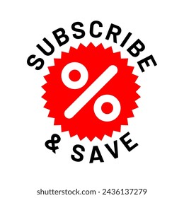 Subscribe and save vector icon logo badge