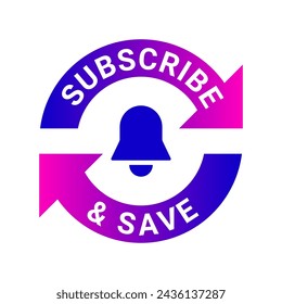 Subscribe and save vector icon logo badge