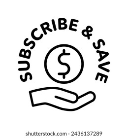 Subscribe and save vector icon logo badge