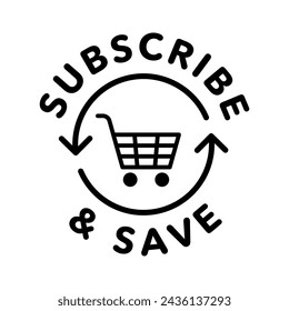 Subscribe and save vector icon logo badge