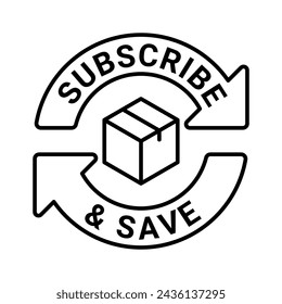 Subscribe and save vector icon logo badge