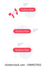 Subscribe set. Vector illustration cartoon flat design