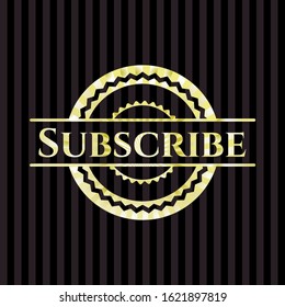Subscribe shiny emblem. Vector Illustration. Detailed.
