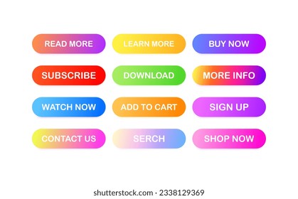 Subscribe sign. Flat, color, download banner, read more icons, buy now icons, serch banner. Vector icons