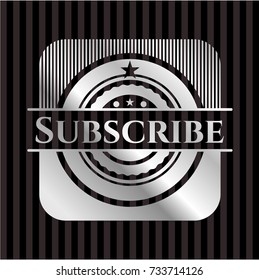 Subscribe silver shiny emblem