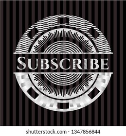 Subscribe silvery shiny emblem