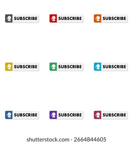 Ícone simples de inscrição isolado no fundo branco. Definir ícones coloridos