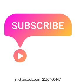 subscribe social media video player channel, icon drawing, vector illustration