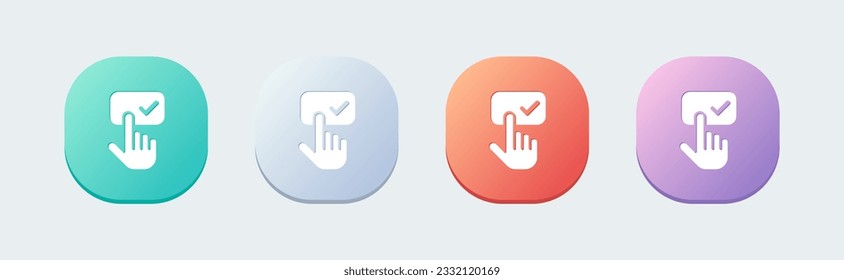 Subscribe solid icon in flat design style. Follow button signs vector illustration.