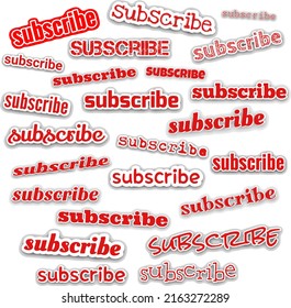 Subscribe stickers bundle pack for social media content