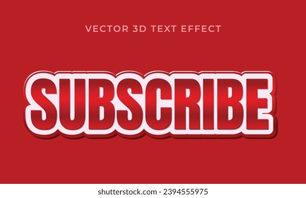 Suscribir la historia 3D efecto de texto editable estilo de la plantilla vector premium Eps10