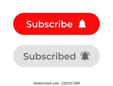 Subscribe and subscribed icon vector. Streaming channel subscriptions