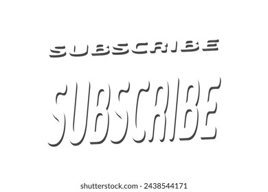 suscribir ilustración de texto aislado sobre fondo blanco