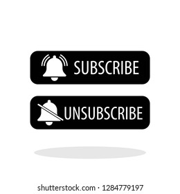 Subscribe / Unsubscribe button icon in flat style. Follow symbol for your web site design, logo, app, UI Vector EPS 10.