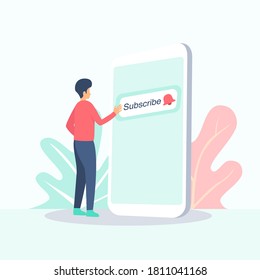 Subscribe video blog illustration concept