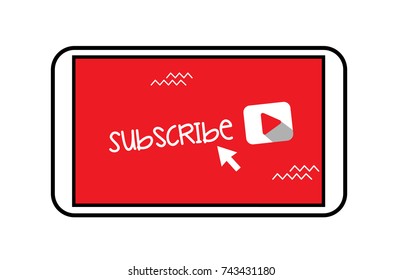 Subscribe Videos on Mobile Vector Graphic