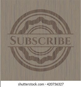 Subscribe vintage wood emblem