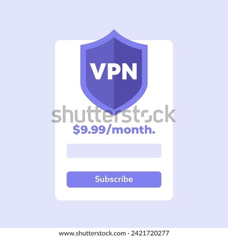 subscribe to VPN service vector design