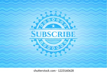 Subscribe water representation emblem.