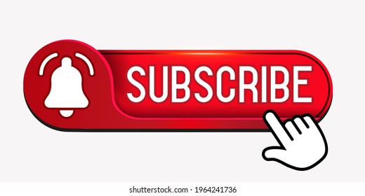 Subscribe web button mock up. Social networks vector icon, website symbol. Blog, promotion