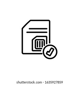 subscriber identity module detect icon. Perfect for application, web, logo and presentation template. icon design line style
