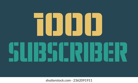 Subscriber set background for social media use. This 1000 subscriber achievement background will help you to show your success to the world. 