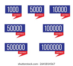 Subscribers Count Banner Flat Style on White. Graphic design elements and resources vector art