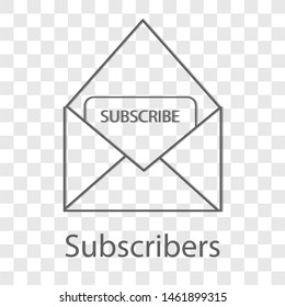 Subscribers icon thin line flat design. Vector illustration.