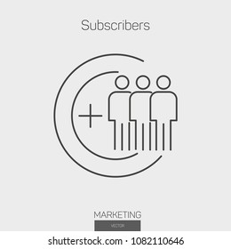 Subscribers line icon