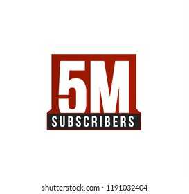 Subscribers number vector icon. Anniversary logo template. Greeting card design element. Simple numbers of followers emblem. Red strict style isolated vector illustration on white background.