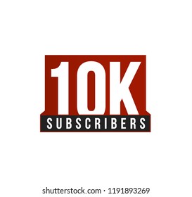 Subscribers number vector icon. Anniversary logo template. Greeting card design element. Simple numbers of followers emblem. Red strict style isolated vector illustration on white background.