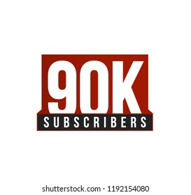 Subscribers number vector icon. Anniversary logo template. Greeting card design element. Simple numbers of followers emblem. Red strict style isolated vector illustration on white background.