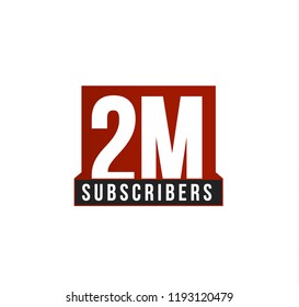 Subscribers number vector icon. Anniversary logo template. Greeting card design element. Simple numbers of followers emblem. Red strict style isolated vector illustration on white background.