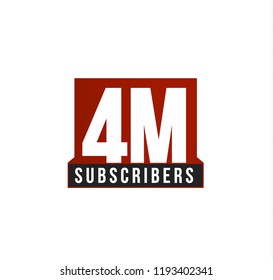 Subscribers number vector icon. Anniversary logo template. Greeting card design element. Simple numbers of followers emblem. Red strict style isolated vector illustration on white background.