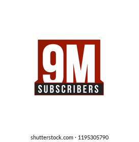 Subscribers number vector icon. Anniversary logo template. Greeting card design element. Simple numbers of followers emblem. Red strict style isolated vector illustration on white background.