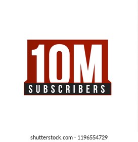 Subscribers number vector icon. Anniversary logo template. Greeting card design element. Simple numbers of followers emblem. Red strict style isolated vector illustration on white background.